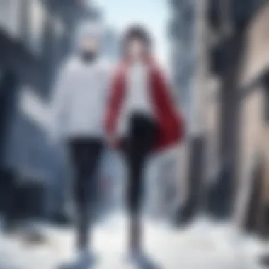 A vibrant scene from a renowned anime film showcasing emotional character expressions