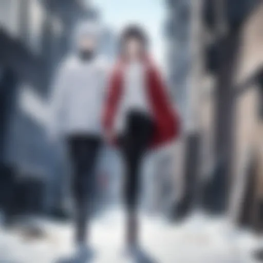 A vibrant scene from a renowned anime film showcasing emotional character expressions