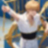 The Tennis Prince standing triumphantly on the court