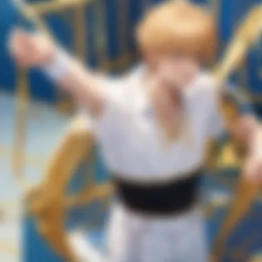 The Tennis Prince standing triumphantly on the court