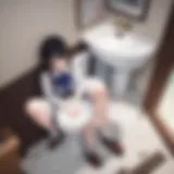 A captivating scene from Toilet-Bound Hanako-kun showcasing its unique art style