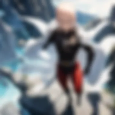 The Power of Saitama Saitama unleashing his iconic punch, showcasing his immense power.