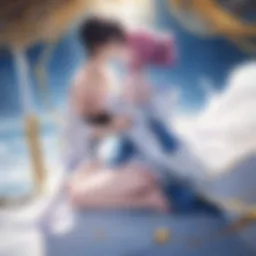 Illustration depicting a secret meeting between star-crossed lovers in a manga setting