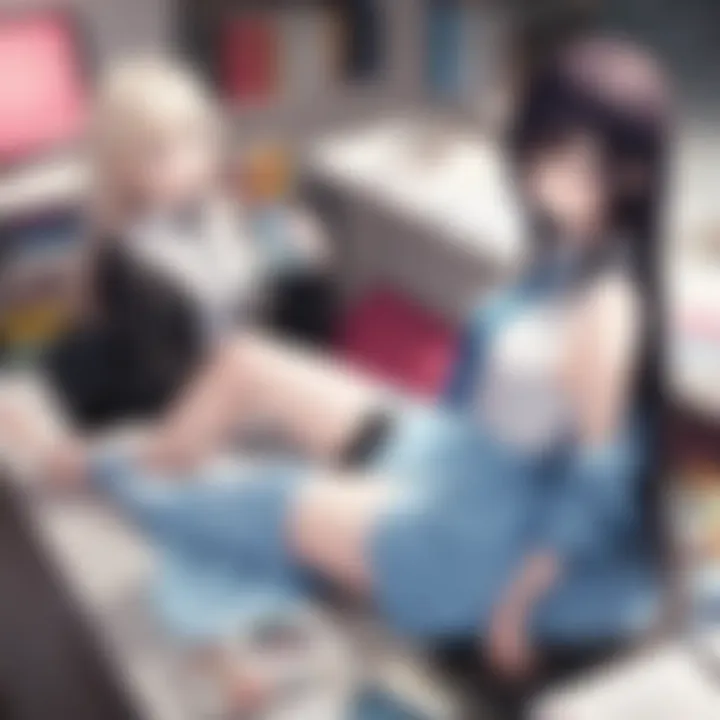 A selection of popular yuri manga titles on a bookshelf