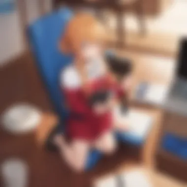 Enjoying Toradora on a Tablet User enjoying Toradora on a tablet